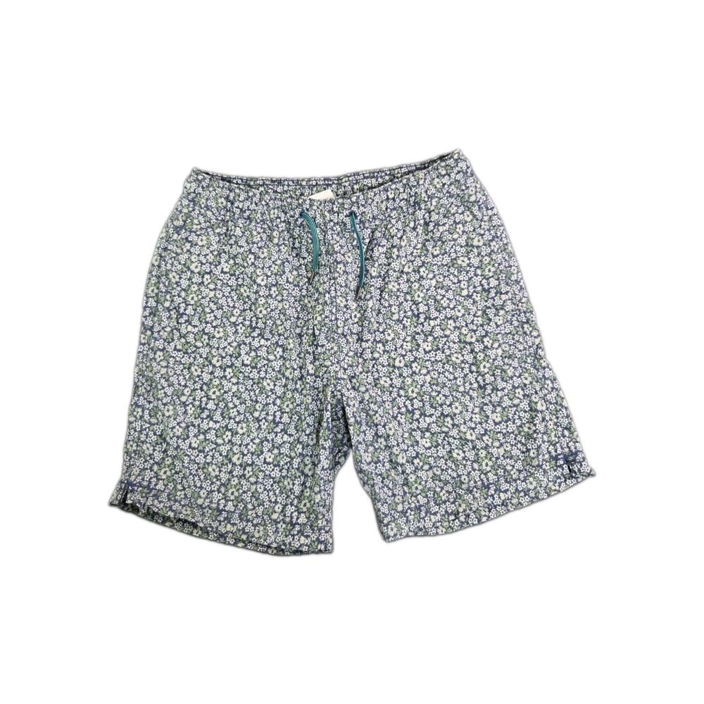 Crewcuts Green Swimwear Boy's Size 16 Shorts Elastic Waist Lined Floral C39-30